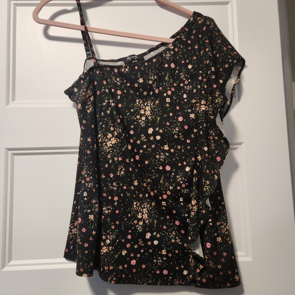 Elegant Floral Black Blouse